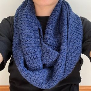 Navy Blue Circle Scarf
